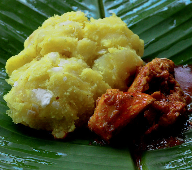 Tapioca and fish curry